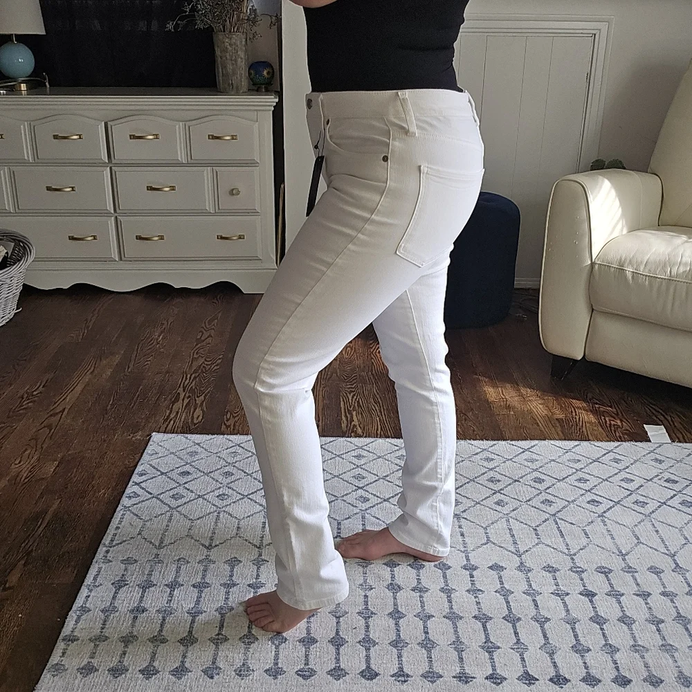 Banana Republic High-Rise Slim Jeans — NWT Pure White Tall 28/6 - Picture 2 of 8